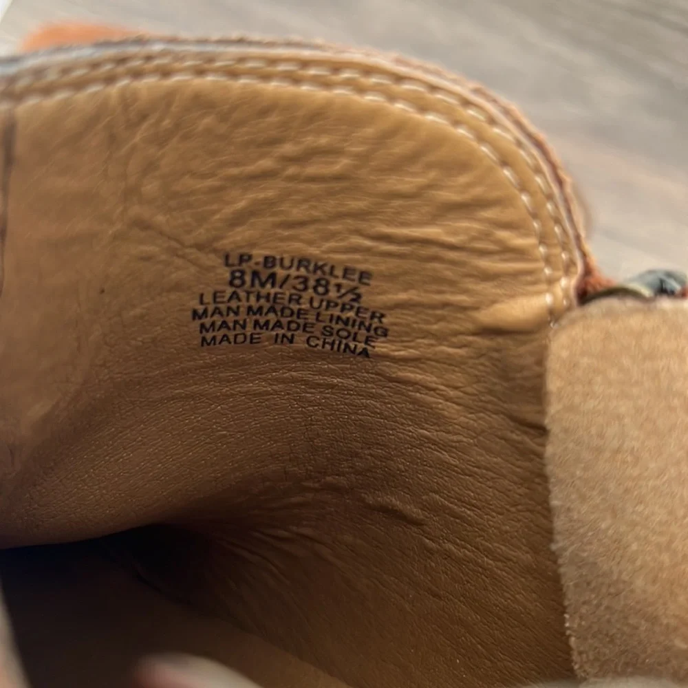 Lucky Brand Booties Brown Leather Burklee Size 8 - Picture 5 of 10